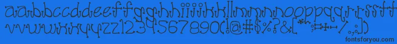 Poodle Font – Black Fonts on Blue Background