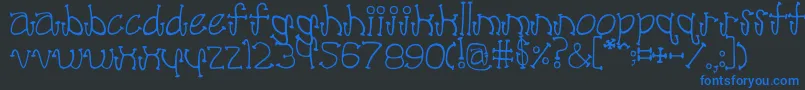 Poodle Font – Blue Fonts on Black Background