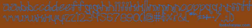 Poodle Font – Blue Fonts on Brown Background
