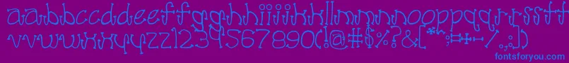 Poodle Font – Blue Fonts on Purple Background