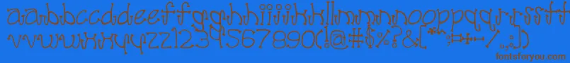 Poodle Font – Brown Fonts on Blue Background