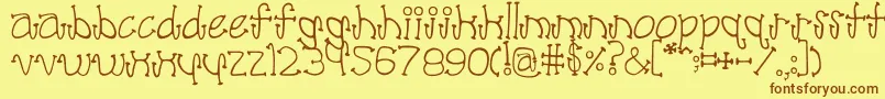 Poodle Font – Brown Fonts on Yellow Background