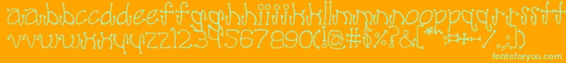 Poodle Font – Green Fonts on Orange Background