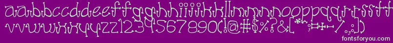 Poodle Font – Green Fonts on Purple Background