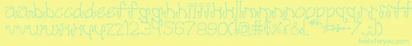 Poodle Font – Green Fonts on Yellow Background