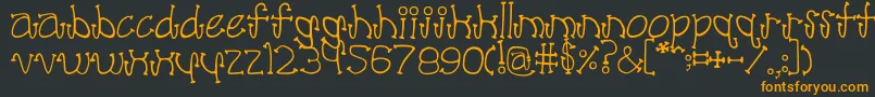 Poodle Font – Orange Fonts on Black Background