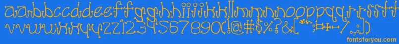 Poodle Font – Orange Fonts on Blue Background