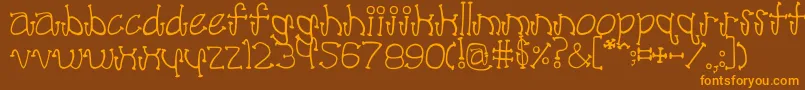 Poodle Font – Orange Fonts on Brown Background