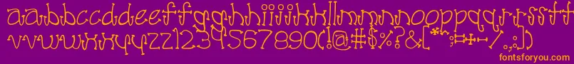 Poodle Font – Orange Fonts on Purple Background