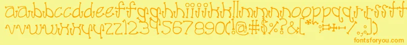 Poodle Font – Orange Fonts on Yellow Background