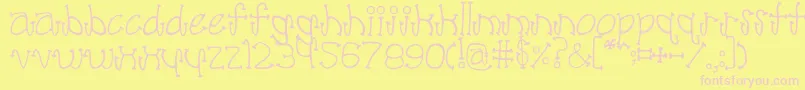Poodle Font – Pink Fonts on Yellow Background