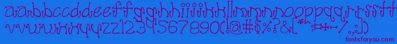 Poodle Font – Purple Fonts on Blue Background