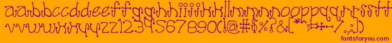 Poodle Font – Purple Fonts on Orange Background