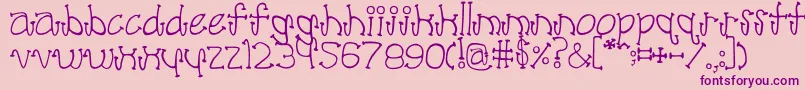 Poodle Font – Purple Fonts on Pink Background