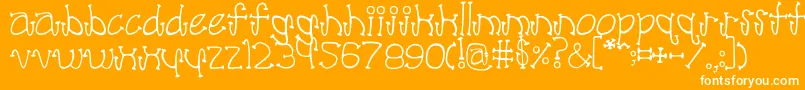 Poodle Font – White Fonts on Orange Background