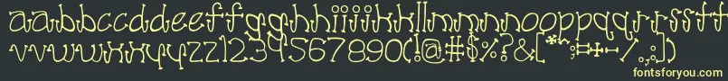 Poodle Font – Yellow Fonts on Black Background
