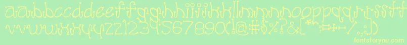 Poodle Font – Yellow Fonts on Green Background