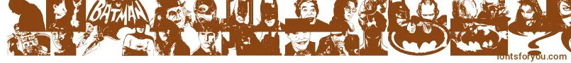 Fonte BatmanTheDarkKnight – fontes marrons em um fundo branco