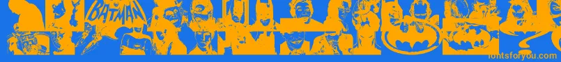 BatmanTheDarkKnight Font – Orange Fonts on Blue Background