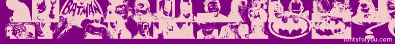 BatmanTheDarkKnight-fontti – vaaleanpunaiset fontit violetilla taustalla