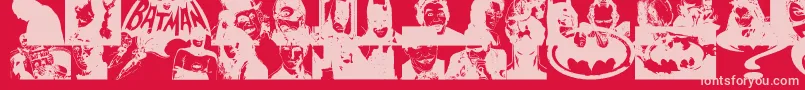 BatmanTheDarkKnight Font – Pink Fonts on Red Background