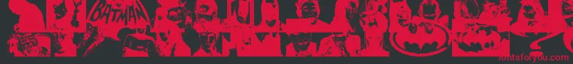 BatmanTheDarkKnight-Schriftart – Rote Schriften auf schwarzem Hintergrund