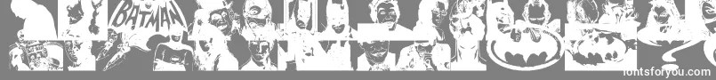 BatmanTheDarkKnight-Schriftart – Weiße Schriften auf grauem Hintergrund
