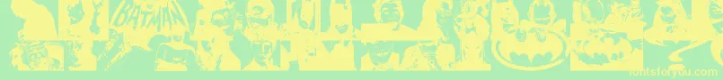 BatmanTheDarkKnight Font – Yellow Fonts on Green Background