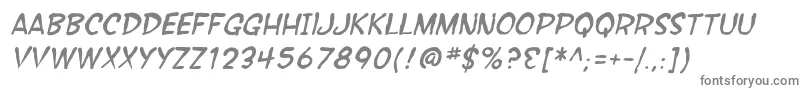 フォントSfWonderComicBlotchItalic – 白い背景に灰色の文字