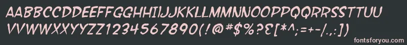 SfWonderComicBlotchItalic Font – Pink Fonts on Black Background