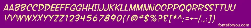 fuente SfWonderComicBlotchItalic – Fuentes Amarillas Sobre Fondo Morado