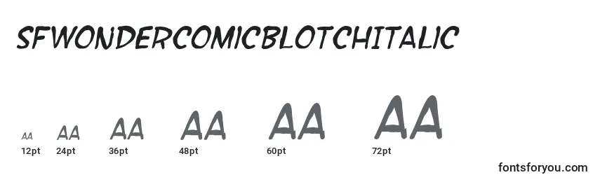 Größen der Schriftart SfWonderComicBlotchItalic