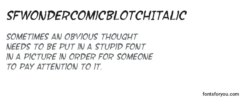 Review of the SfWonderComicBlotchItalic Font