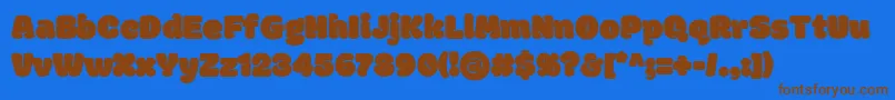 ModakRegular-Schriftart – Braune Schriften auf blauem Hintergrund