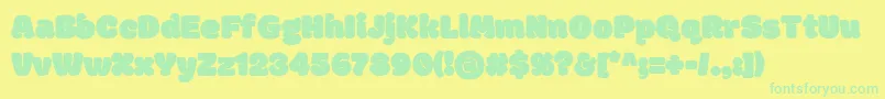 ModakRegular Font – Green Fonts on Yellow Background