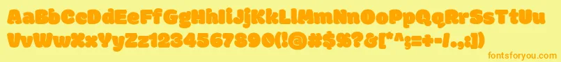 ModakRegular Font – Orange Fonts on Yellow Background
