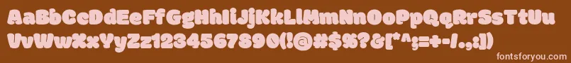 ModakRegular-Schriftart – Rosa Schriften auf braunem Hintergrund