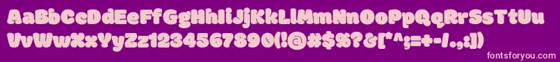 Fonte ModakRegular – fontes rosa em um fundo violeta