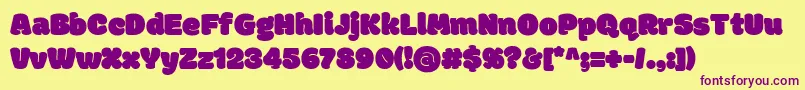 ModakRegular-Schriftart – Violette Schriften auf gelbem Hintergrund