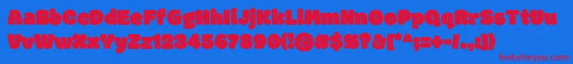 ModakRegular Font – Red Fonts on Blue Background