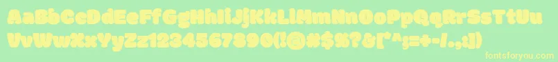 フォントModakRegular – 黄色の文字が緑の背景にあります