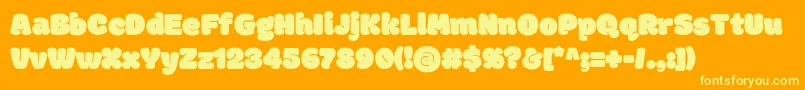フォントModakRegular – オレンジの背景に黄色の文字