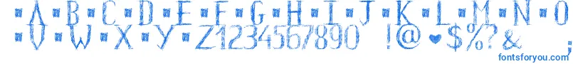 HkhOldGlyphsShort Font – Blue Fonts on White Background