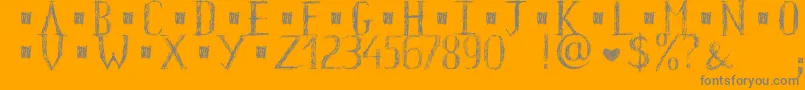 HkhOldGlyphsShort Font – Gray Fonts on Orange Background