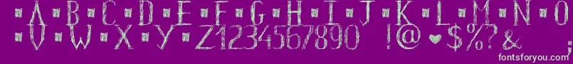 HkhOldGlyphsShort Font – Green Fonts on Purple Background