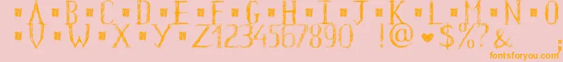 HkhOldGlyphsShort Font – Orange Fonts on Pink Background