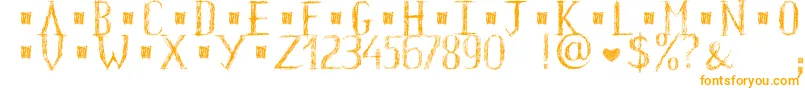 HkhOldGlyphsShort Font – Orange Fonts on White Background