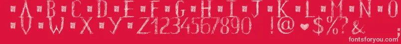 HkhOldGlyphsShort Font – Pink Fonts on Red Background