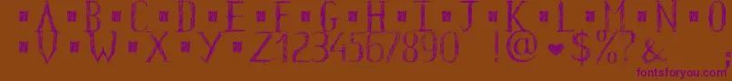 HkhOldGlyphsShort Font – Purple Fonts on Brown Background