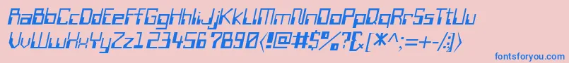 フォントWiretransfersskItalic – ピンクの背景に青い文字